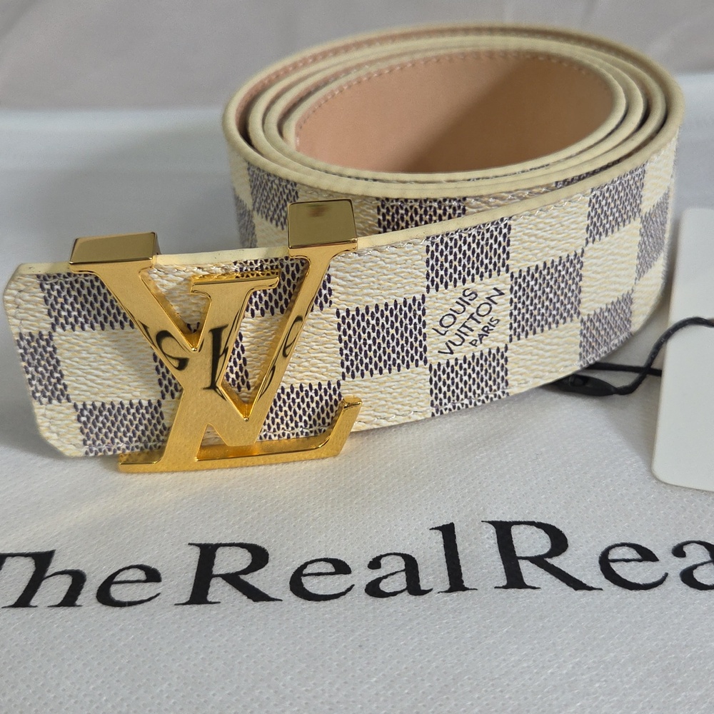 Louis Vuitton Monogram LV Buckle Belt White & Gold